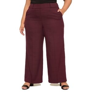 NWT Lane Bryant Perfect Drape High-Rise Wide Leg Pant - Size 18, Burgundy